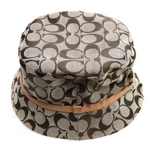 Coach Bucket Hat Size Small Leather Tan Brown